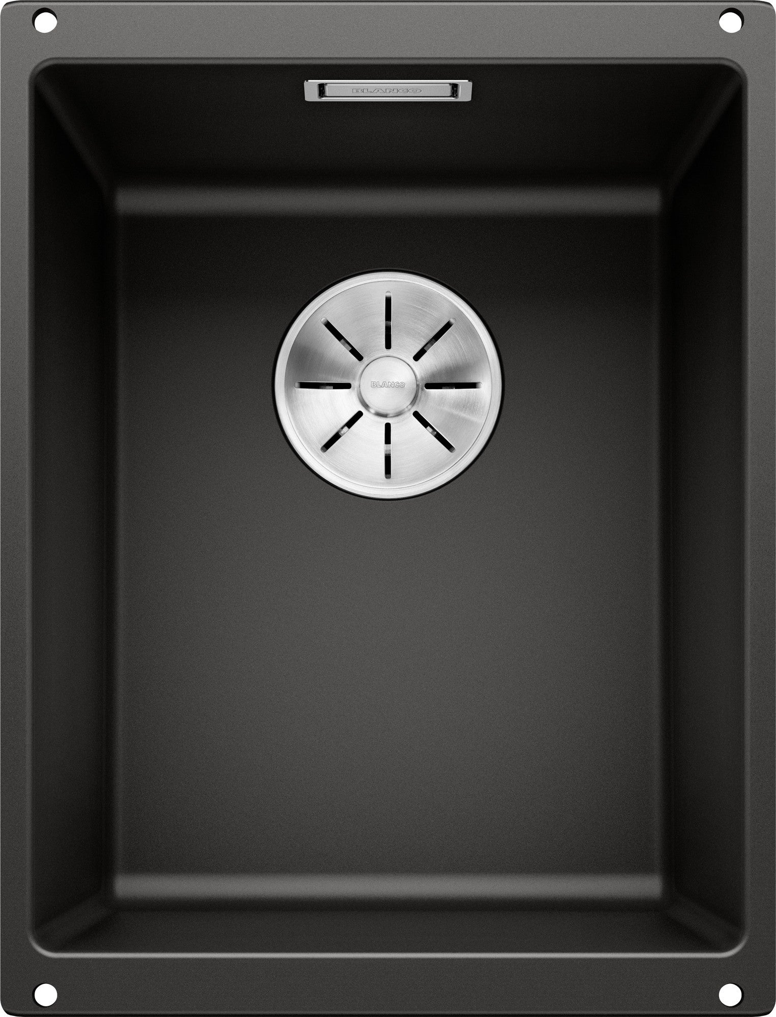 Chiuveta de bucatarie, sub blat, Subline 525983, silgranit Negru, 350 x 460 mm, Blanco